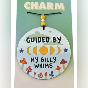 Guided by My Silly Whims Charm 2-sided (backside cute colorful mushrooms!)